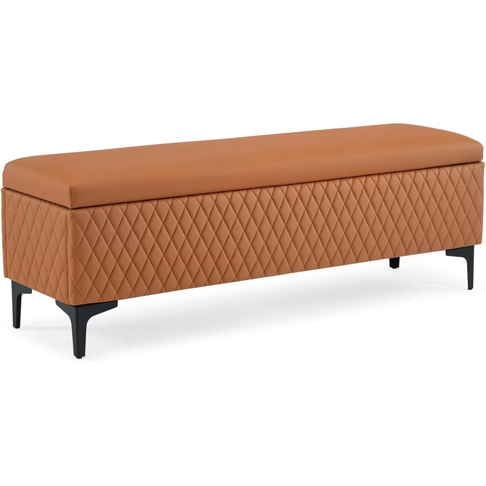 Office Furniture For Small Spaces - Storage Bench for Waiting Rooms, Leather