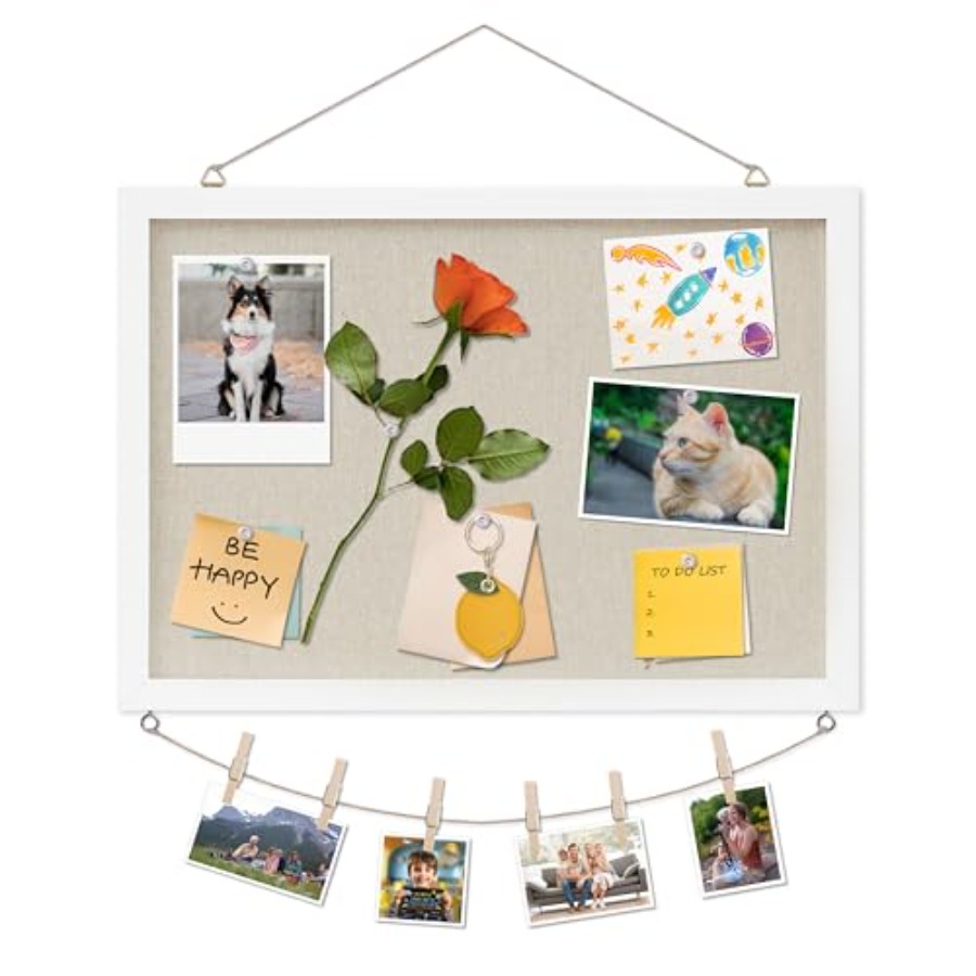 Bulletin Board Cork - Cork Board with Linen White, Bulletin