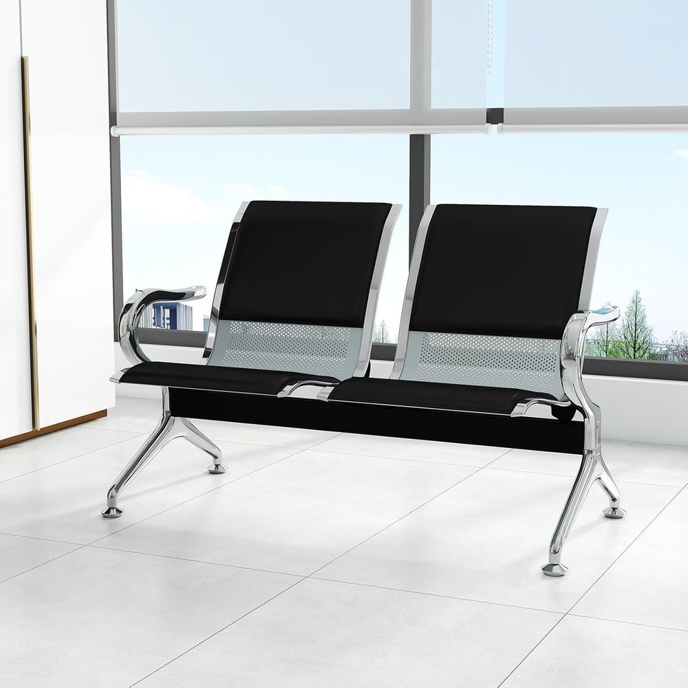 Visitor Chair Padded - Padded PU Leather Waiting Room Chairs