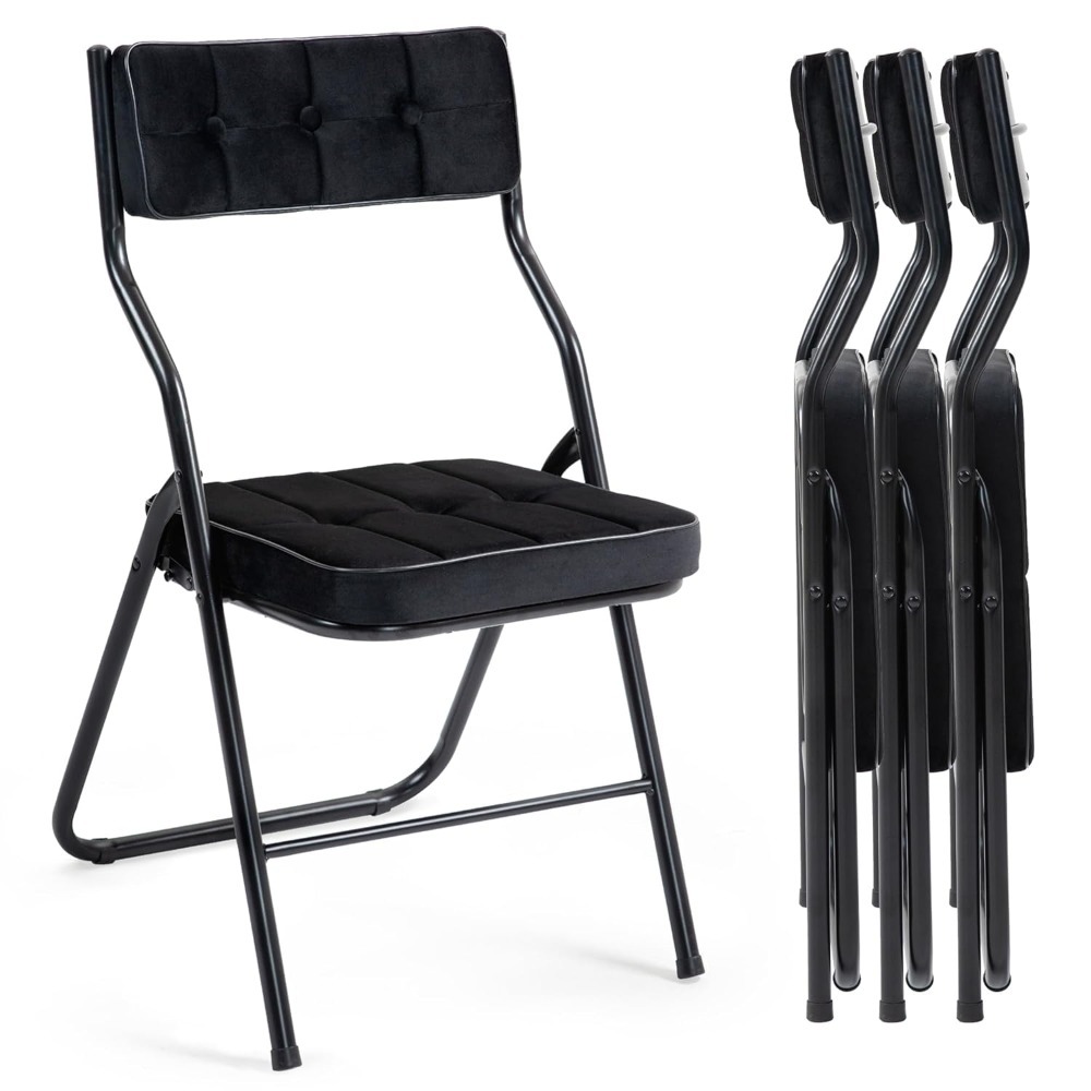Visitor Chair Padded - Padded Folding Chairs 4 Pack -