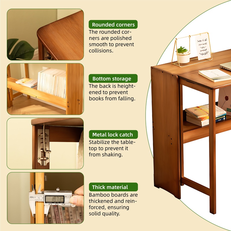Natural Bamboo Foldable Desk f - Office Furniture For Small Spaces のレビューと価格