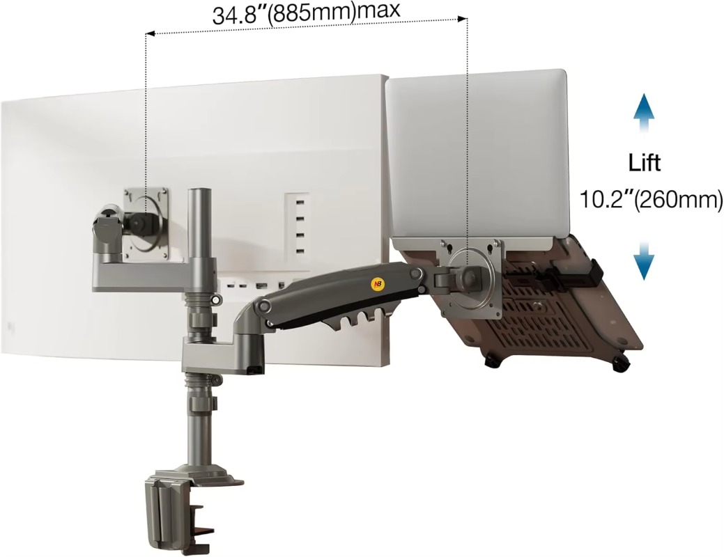 Dual Arm 2 in 1 Combo Laptop M - Adjustable Monitor Mount のレビューと価格