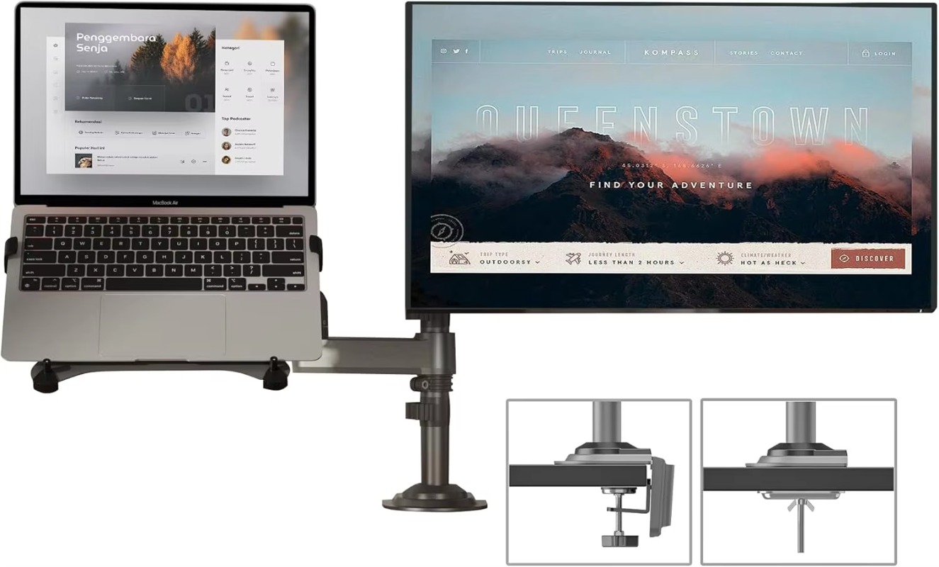 Dual Arm 2 in 1 Combo Laptop M - Adjustable Monitor Mount のレビューと価格