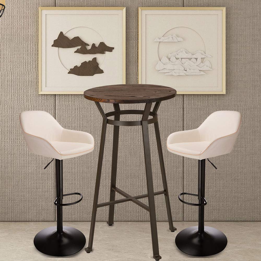 3Pc Pub Table & Swivel PU Bar  - Office Furniture For Small Spaces のレビューと価格