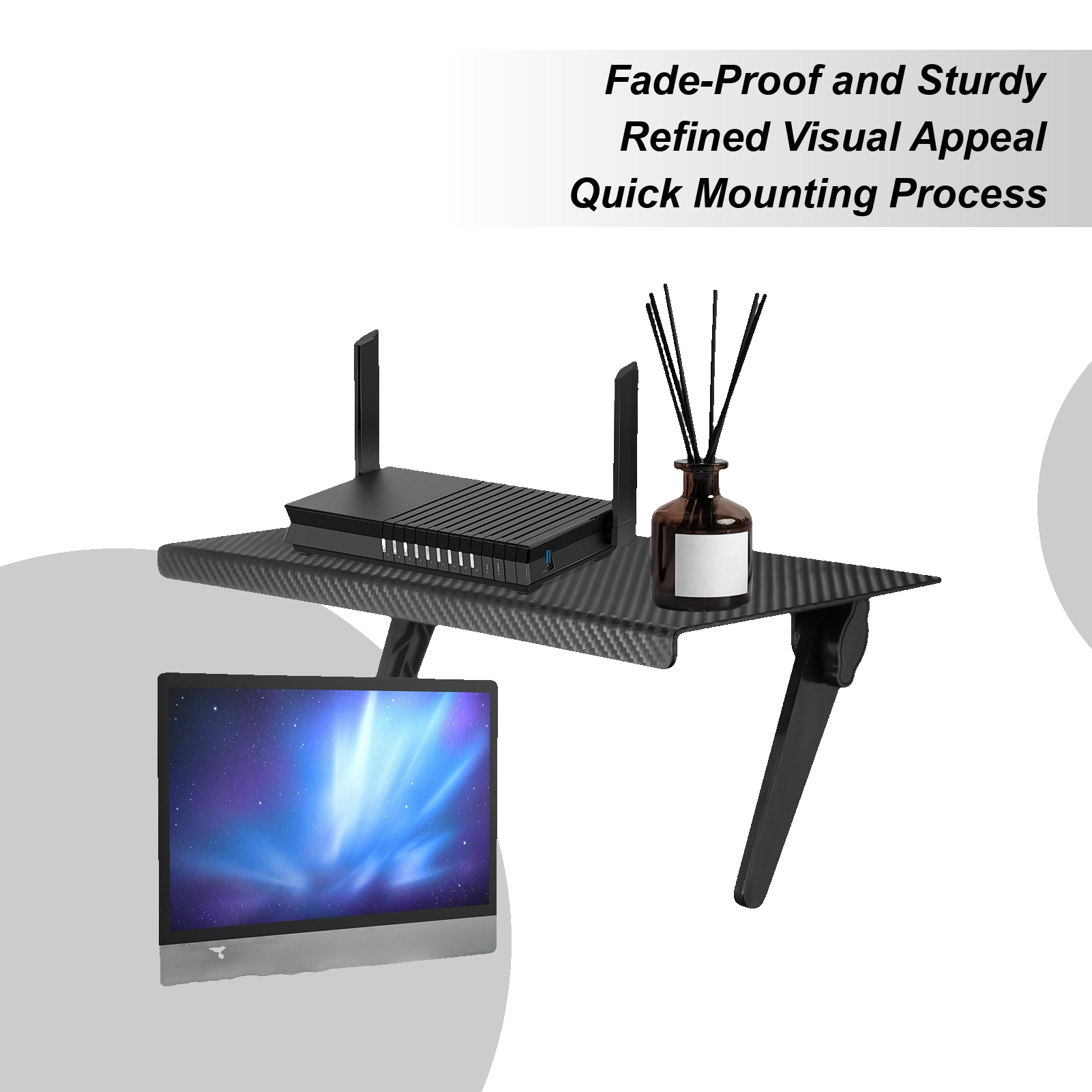 TV Shelf For Cable Box 13in DV - Adjustable Monitor Mount のレビューと価格