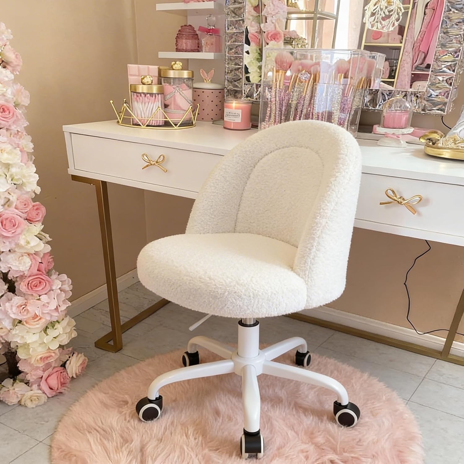 Height Adjustable Vanity Chair - Office Furniture For Small Spaces のレビューと価格