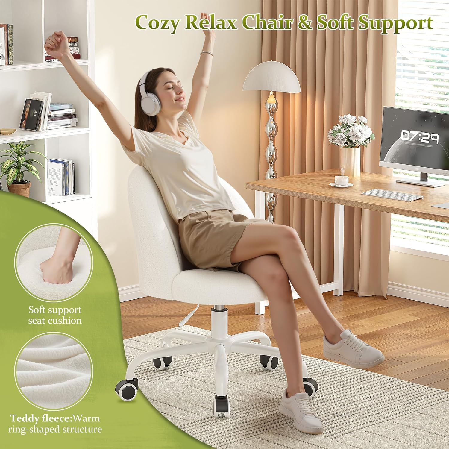 Height Adjustable Vanity Chair - Office Furniture For Small Spaces のレビューと価格