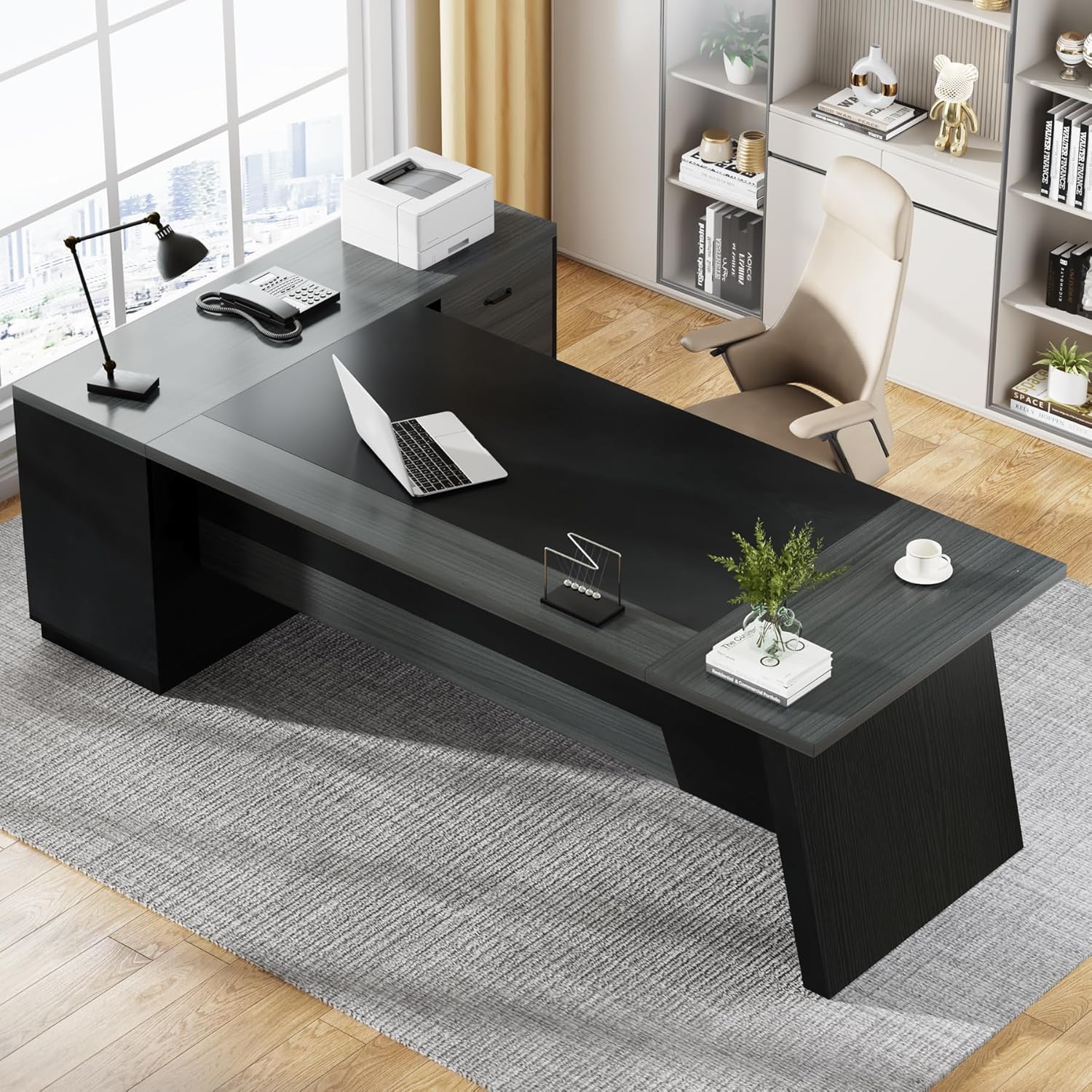 L-Shaped Executive Desk 78in M - Office Furniture For Small Spaces のレビューと価格