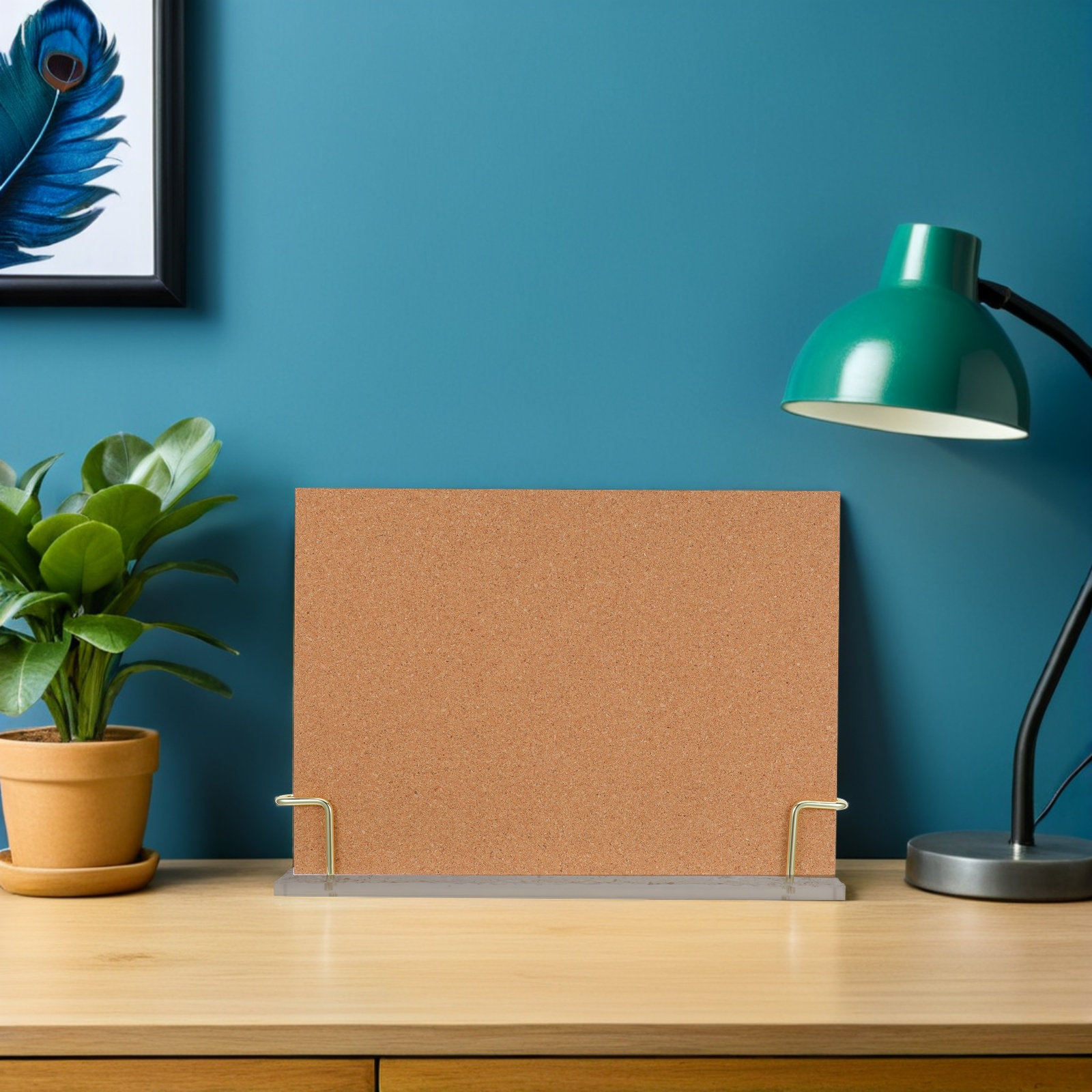 1Set Small Desk Cork Board Fra - Bulletin Board Cork のレビューと価格