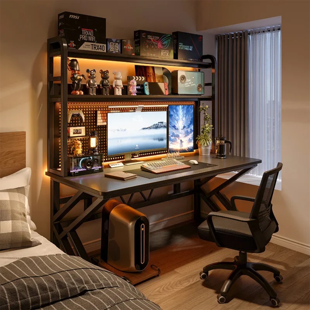 Gaming Desk with Bookshelf and - Office Furniture For Small Spaces のレビューと価格