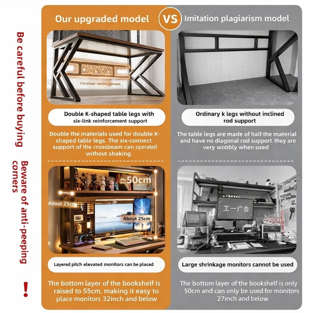Gaming Desk with Bookshelf and - Office Furniture For Small Spaces のレビューと価格
