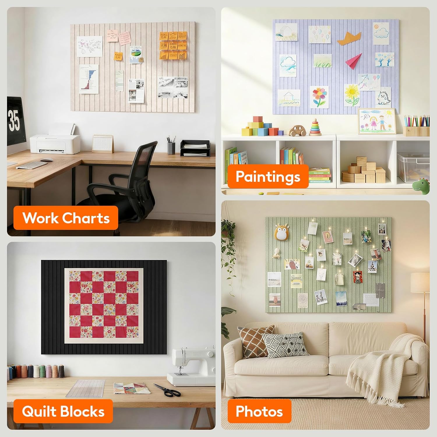 QS 6 PCS  Felt Wall Tiles，Cork - Bulletin Board Cork のレビューと価格