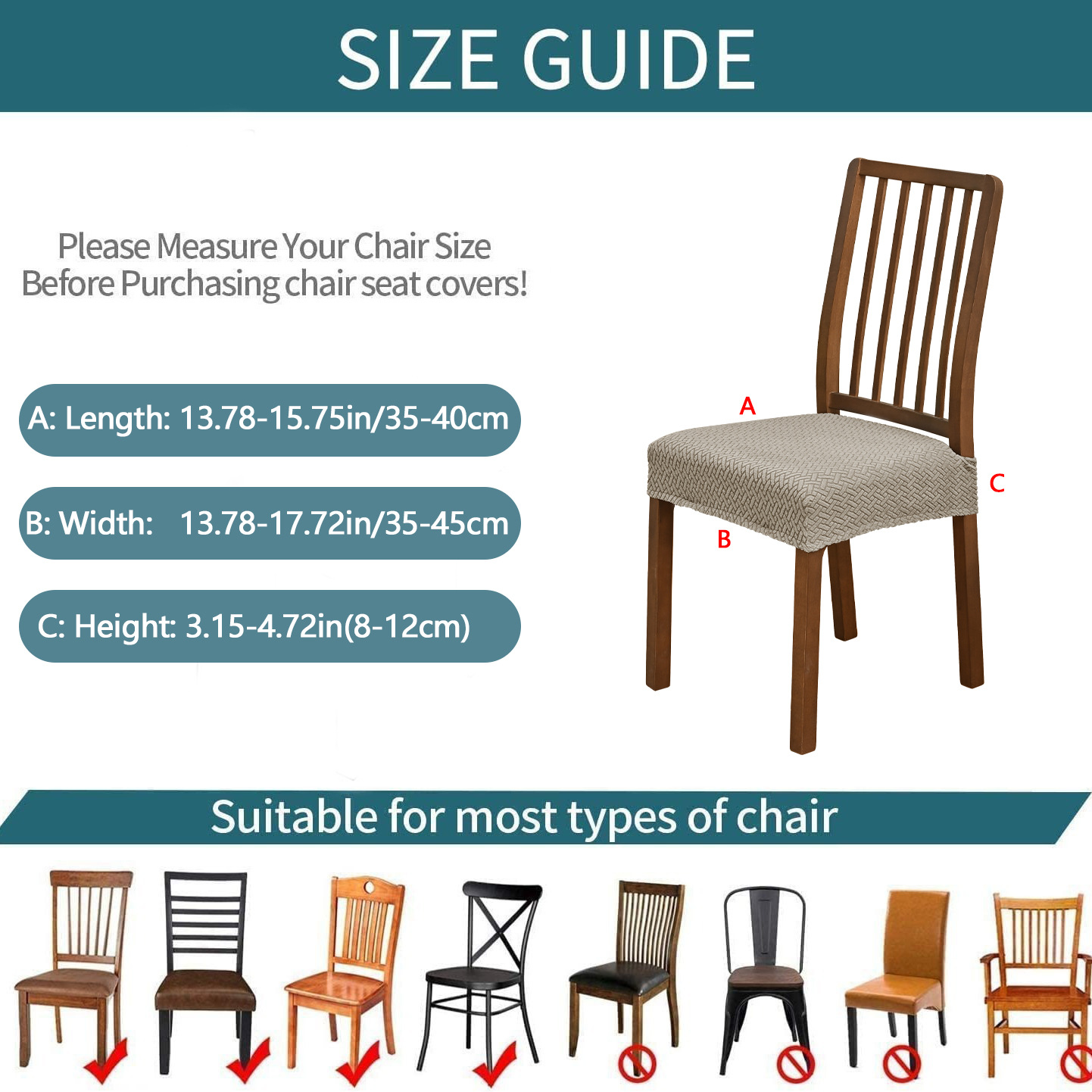 1pc/4pcs/6pcs Non-slip Striped - Visitor Chair Padded のレビューと価格
