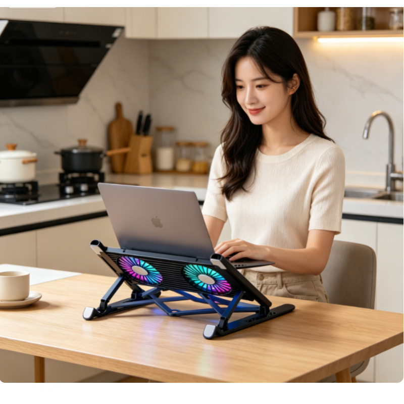 New Laptop Cooler Base Stand F - Adjustable Laptop Table のレビューと価格