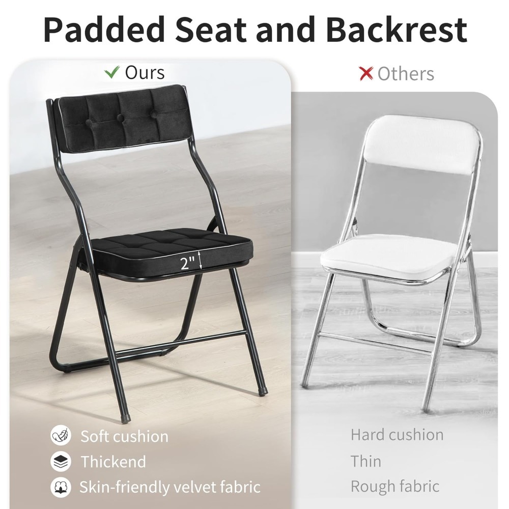 Padded Folding Chairs 4 Pack - - Visitor Chair Padded のレビューと価格