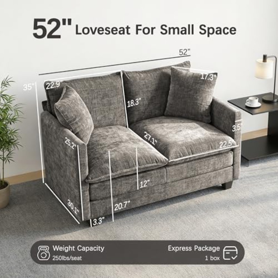 Sofa, 52''Modern Cloud Sofa Co - Office Furniture For Small Spaces のレビューと価格