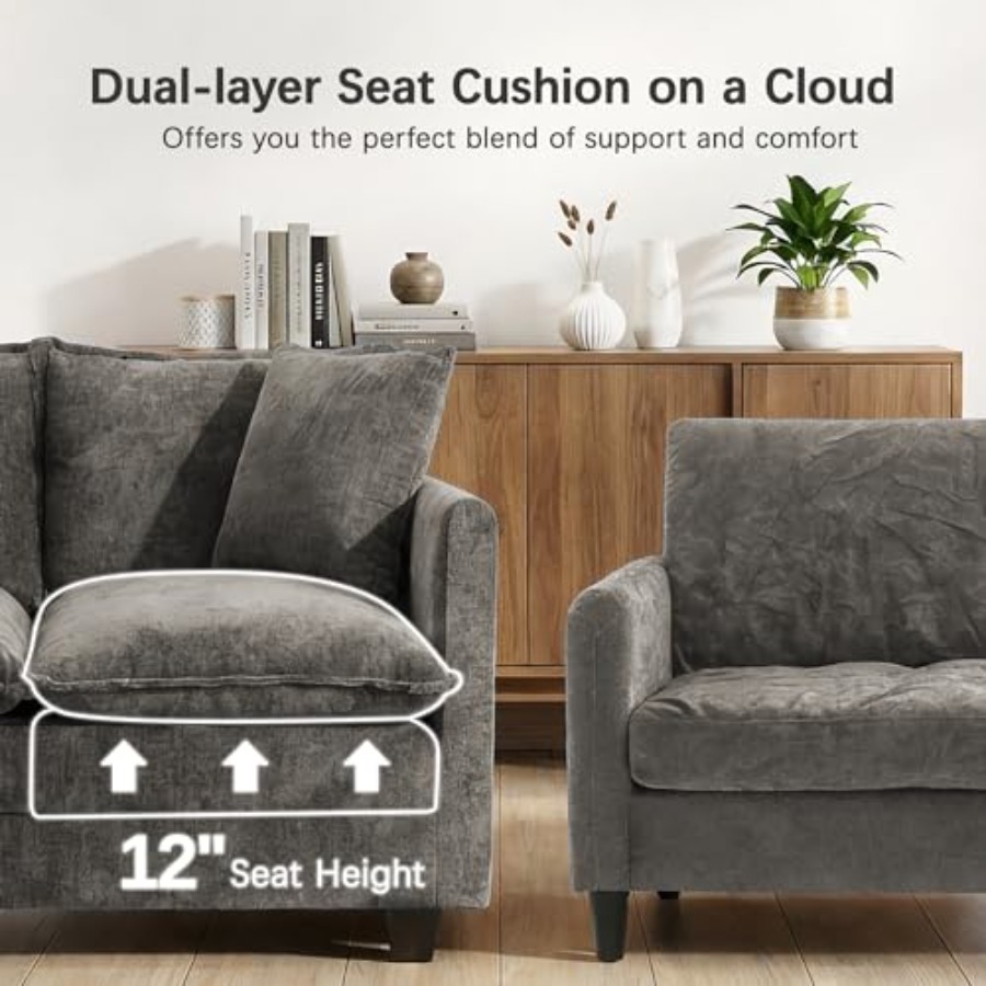 Sofa, 52''Modern Cloud Sofa Co - Office Furniture For Small Spaces のレビューと価格