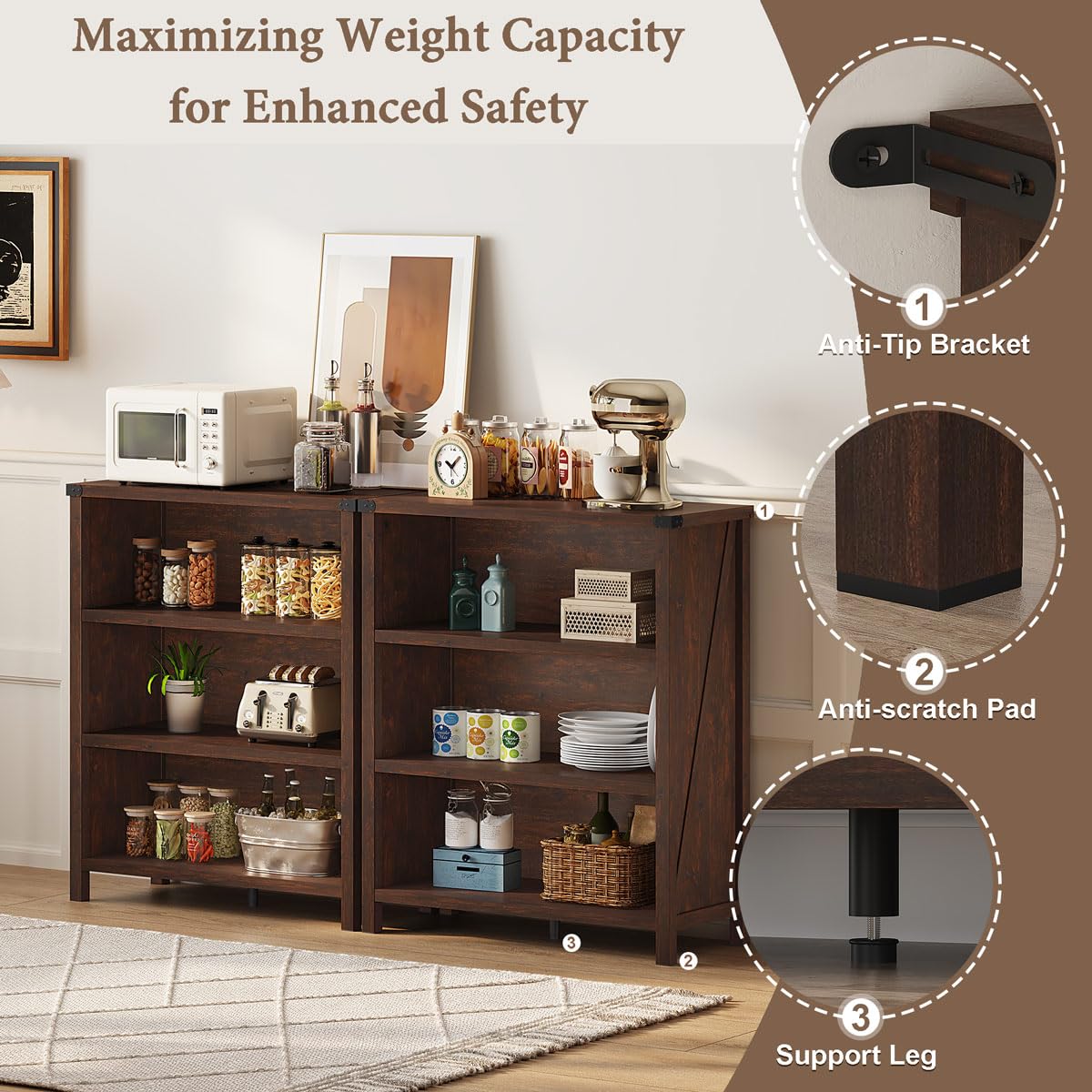 Farmhouse Style 3 Tier Wooden  - Office Furniture For Small Spaces のレビューと価格